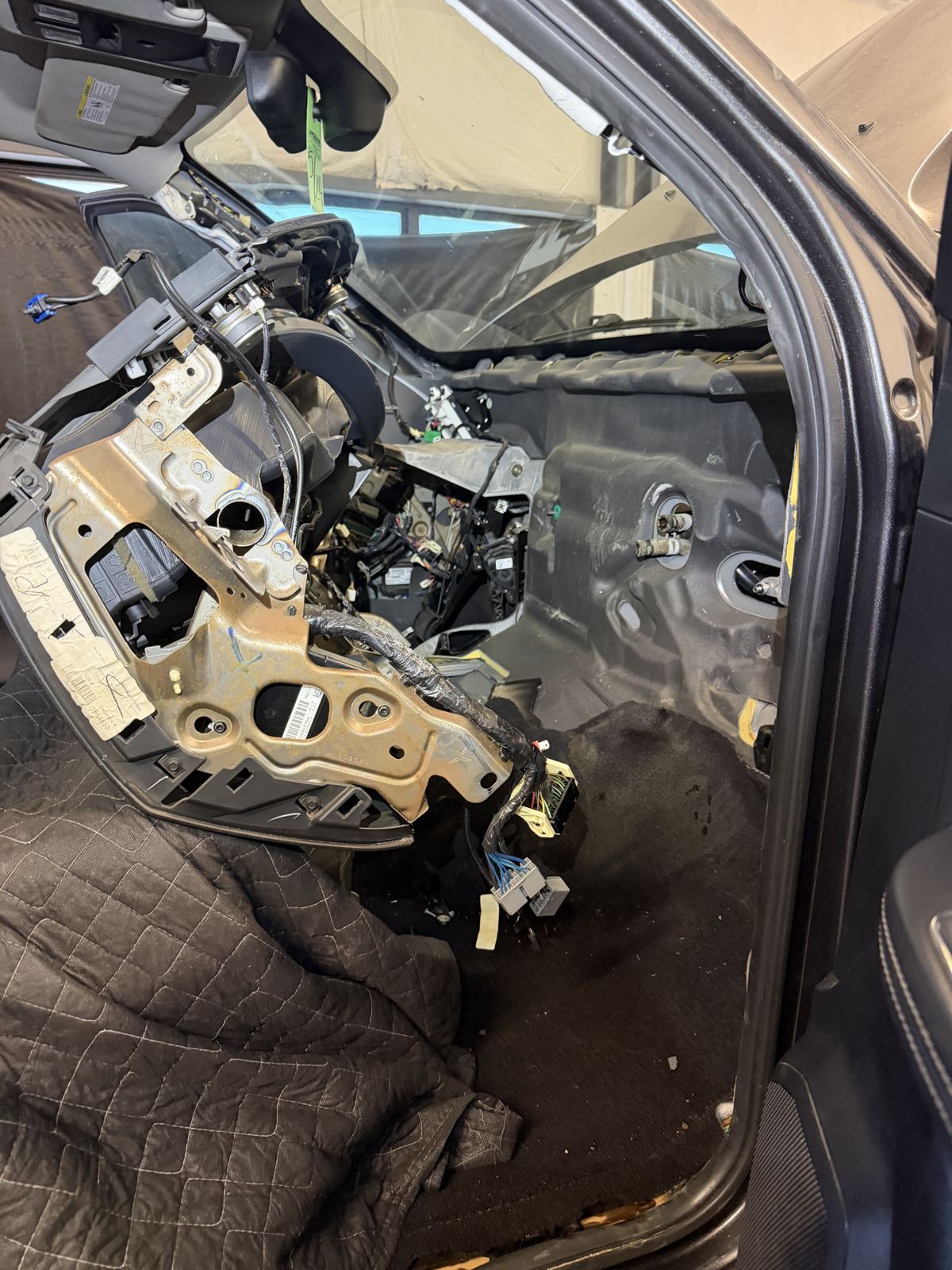 Interior steering column work at Modern Diesel Solutions
